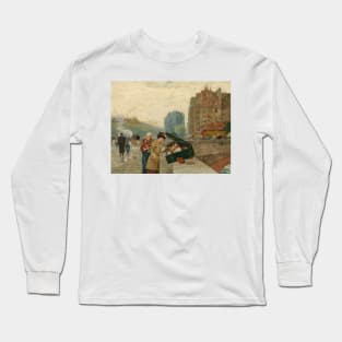 Quai St. Michel by Childe Hassam Long Sleeve T-Shirt